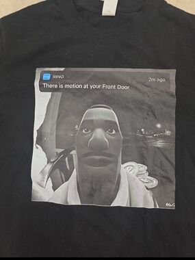 Black Short Sleeve Graphic Tee - Ring Motion Alert Print